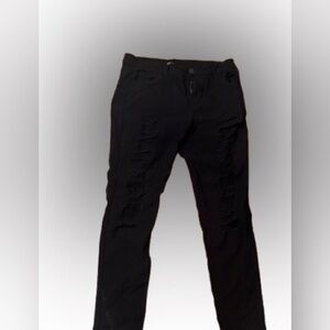 18-926 Elegant Women's Black Straight Leg Jeans